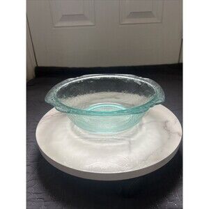 Vintage Indiana Depression Glass Madrid Large 9” Aquamarine Fruit Serving Bowl